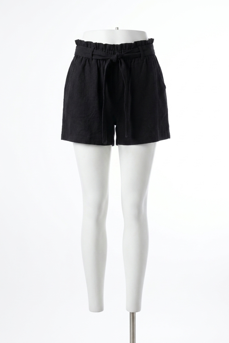 NEW MICHELLE MAE libby linen black shorts in black